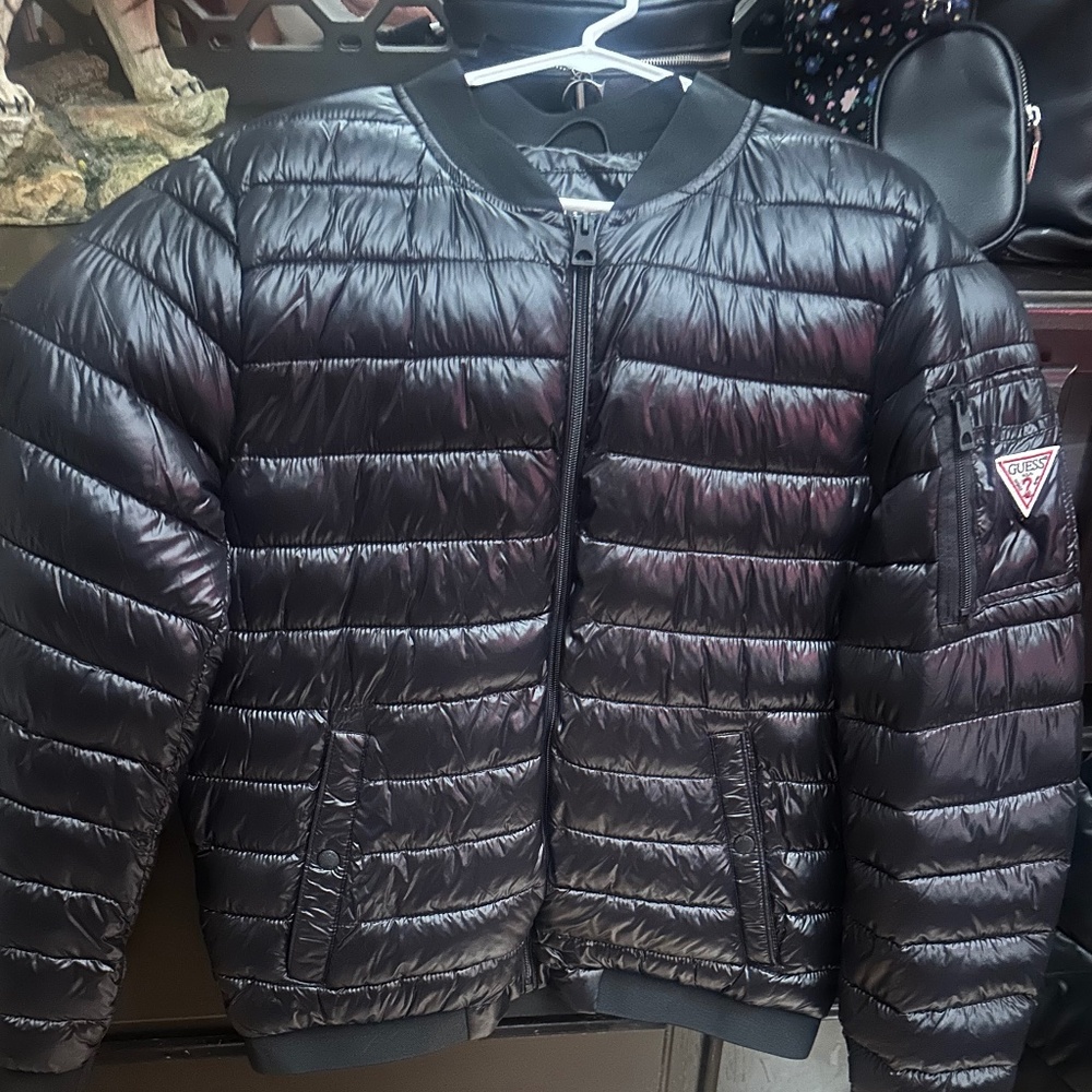 Men's Black Bomber Puffer Jacket